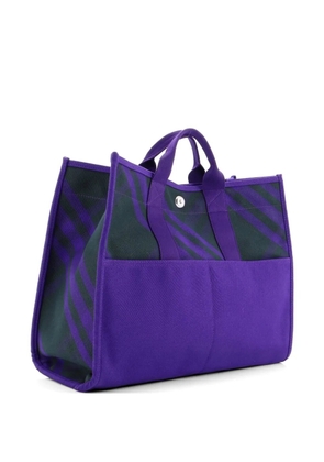 Burberry Pre-Owned Open Shopper Check Canvas Large tote bag - Purple