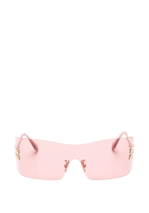 Miu Miu Eyewear logo-plaque geometric-frame sunglasses - Pink