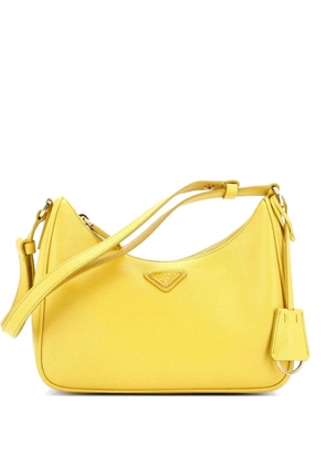 Prada Pre-Owned Re-Edition Hobo Saffiano Leather Mini shoulder bag - Yellow