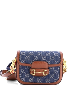 Gucci Pre-Owned Horsebit 1955 GG Denim Mini shoulder bag - Blue