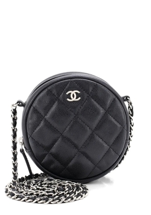 CHANEL Pre-Owned Round Clutch with Chain Quilted Caviar Mini crossbody bag - Black