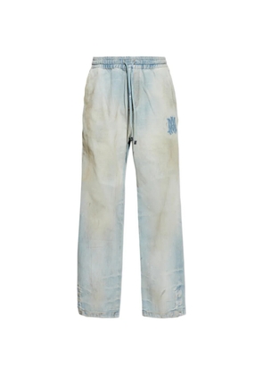 AMIRI drawstring appliqué wide-leg jeans - Blue