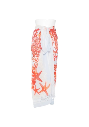 Mazzei coral-print sarong - Blue