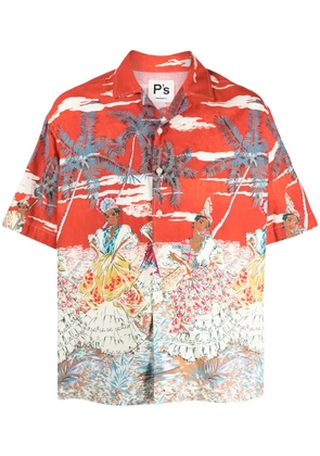 PRESIDENT'S graphic-print short-sleeve shirt - Red