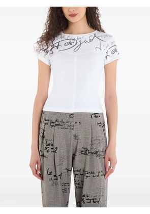 Desigual scribble-print ribbed T-shirt - White