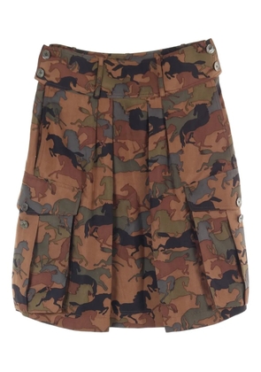 Hermès Pre-Owned 2010s horse-pattern skirt - Brown