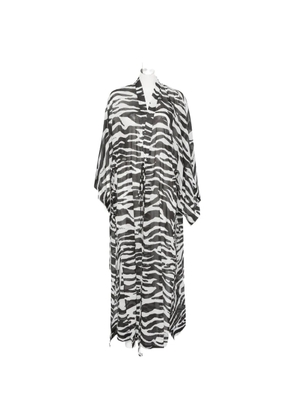 The Attico zebra-print semi-sheer kaftan - Black