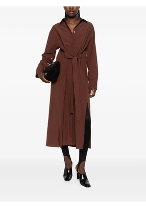 PT Torino Emilia belted midi shirt dress - Brown
