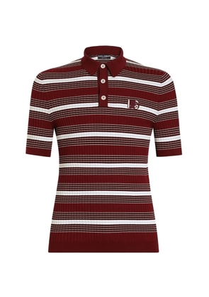 Dolce & Gabbana polo shirt in striped knit - Red