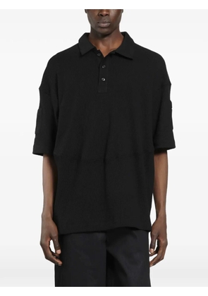 BRYAN JIMENÈZ waffle-knit short-sleeve polo shirt - Black