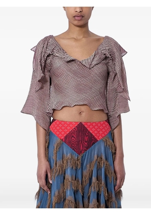 Kiko Kostadinov Plexus ruffled-draped blouse - Pink