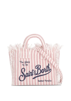 MC2 Saint Barth mini Vanity striped frayed tote bag - Pink