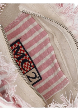 MC2 Saint Barth mini Vanity striped frayed tote bag - Pink