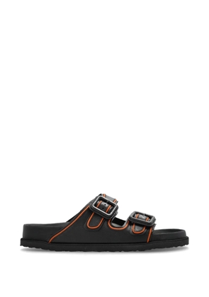 BIRKENSTOCK 1774 Arizona buckle-fastening leather slides - Black