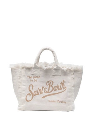 MC2 Saint Barth Vanity frayed-detail tote bag - White