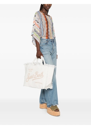 MC2 Saint Barth Vanity frayed-detail tote bag - White