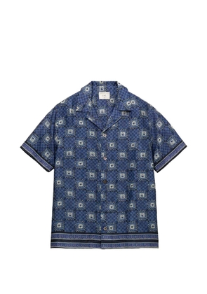CHÉ Telha-print linen shirt - Blue