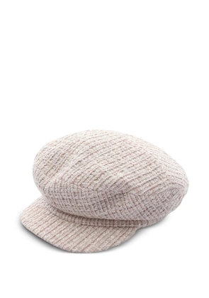 CHANEL Pre-Owned 1986-1988 Coco Mark tweed casquette hat - Neutrals