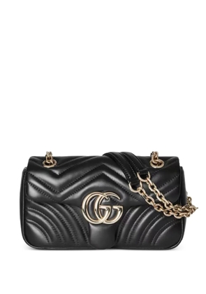 Gucci small GG Marmont chevron leather shoulder bag - Black