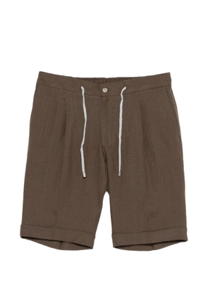 Barba drawstring-waist pleated shorts - Brown