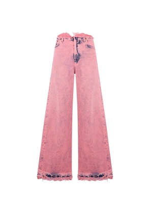 Diesel frayed-edge acid-wash jeans - Pink