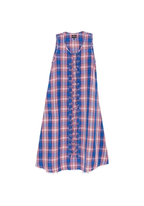 R13 ruffled-trim plaid dress - Blue