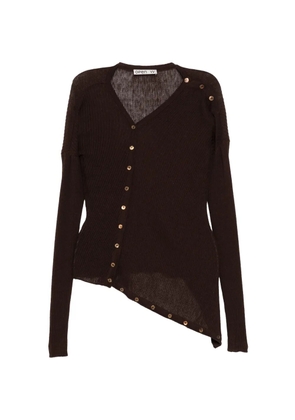 Open YY convertible draped cardigan - Brown