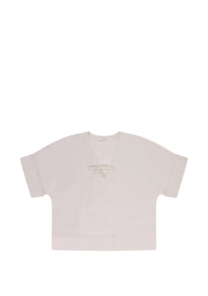 Glanshirt tie-neck blouse - Neutrals