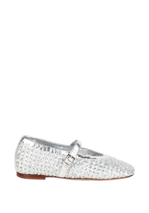 lorena paggi woven metallic-finish flat pumps - Silver