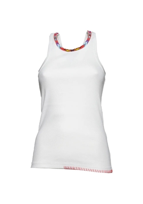 FRONT STREET 8 bead-embellished ribbed tank top - White