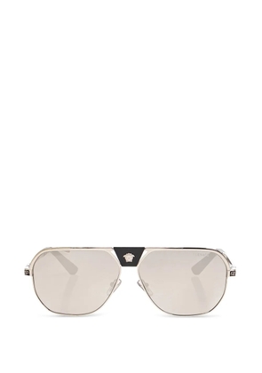 Versace Eyewear Greca-detail pilot-frame sunglasses - Silver