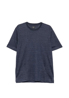Zegna marl-effect short-sleeve T-shirt - Blue