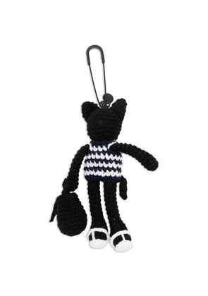 Juun.J crochet-knit cat keyring - Black
