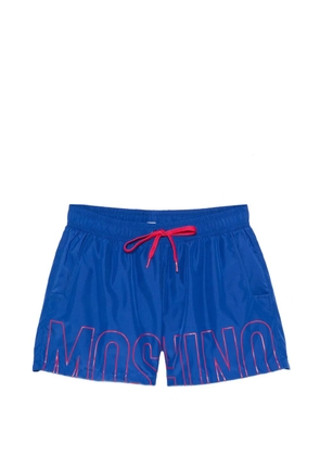 Moschino logo-print drawstring swim shorts - Blue