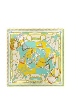 MANIPURI Pirouette equestrian-print silk scarf - Yellow