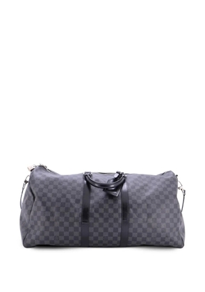 Louis Vuitton Pre-Owned Keepall Bandouliere Bag Damier Graphite 55 travel bag - Black