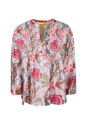 PHILIPPA 1970 Stella floral-print pleated blouse - Pink