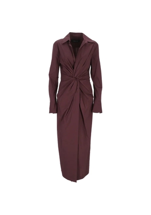Federica Tosi twist-detail long-sleeve midi dress - Red