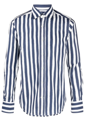 Canali striped button-up shirt - White