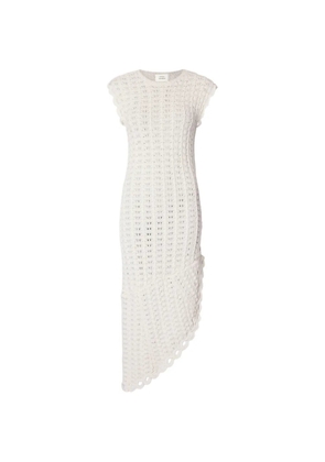 LouLou de Saison Malena ruffled crochet midi dress - Neutrals