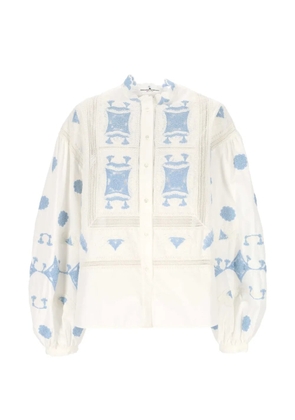 Ermanno Scervino embroidered lace-trim blouse - White