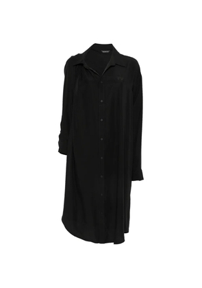 Balenciaga logo-embroidered button-up dress - Black