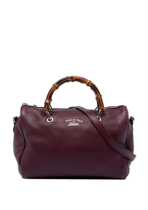 Gucci Pre-Owned 2016-2026 Medium Calfskin Bamboo Shopper Boston Bag satchel - Red