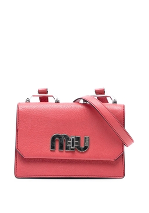 Miu Miu Pre-Owned 2010-2026 Goatskin Madras Miu Logo crossbody bag - Pink