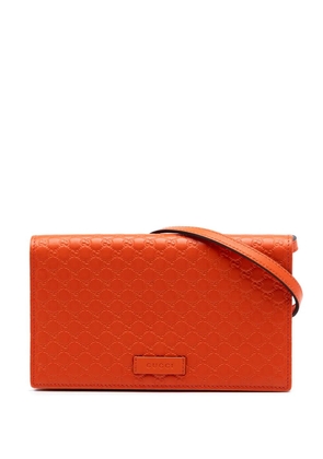 Gucci Pre-Owned 2016-2026 Microguccissima Wallet on Strap crossbody bag - Orange