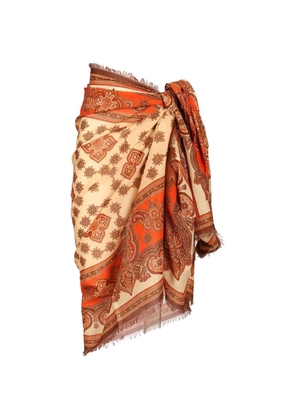 ZIMMERMANN paisley-print frayed-edge pareo - Neutrals