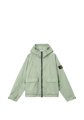 Stone Island logo-patch hooded parka - Green