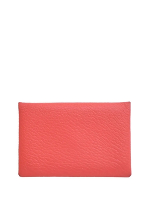 Hermès Pre-Owned 2022 Chevre Mysore Verso Calvi Card Holder small wallets - Pink