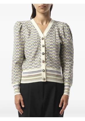 Marc Jacobs puff-sleeve V-neck cardigan - Neutrals