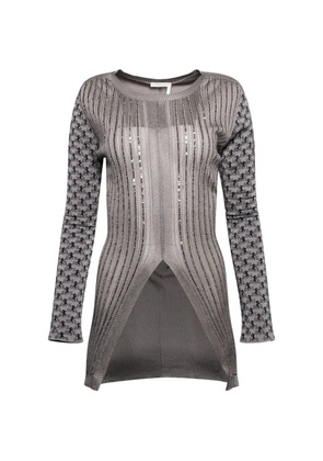 Chloé sequin-embellished horse-jacquard sweater - Grey